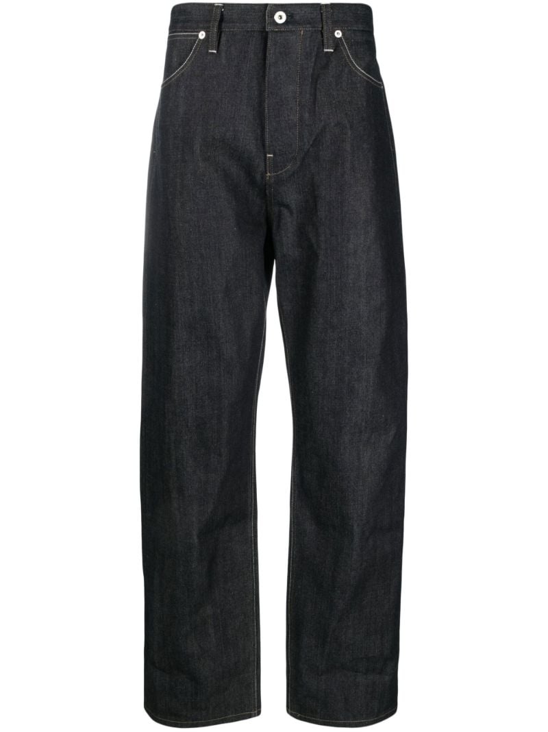 Blue Straight Leg Denim Jeans