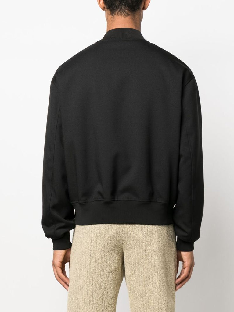 Black Cotton Bomber Jacket