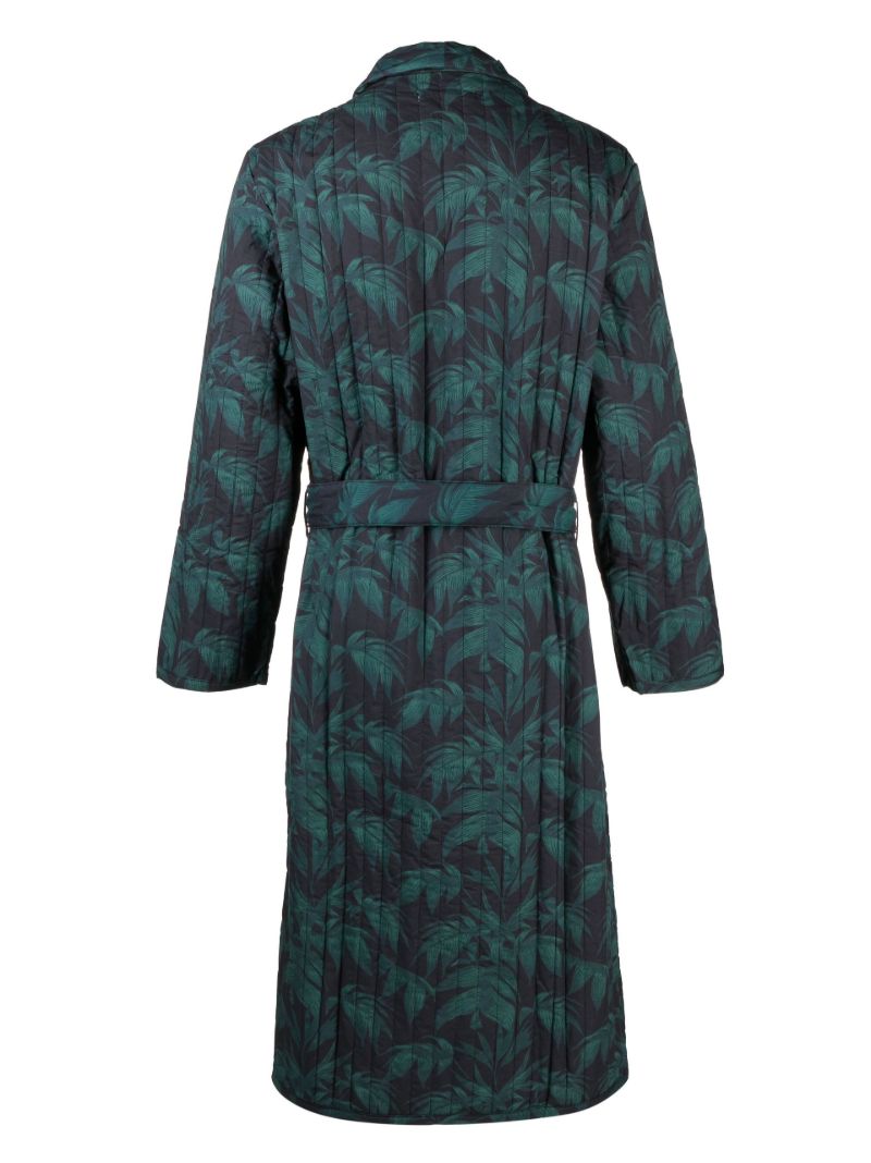 Green Byron Leafy Print Cotton Robe