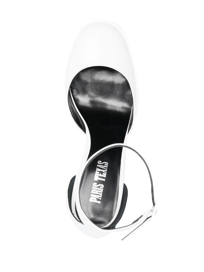 White Jane 130 Leather Platform Pumps