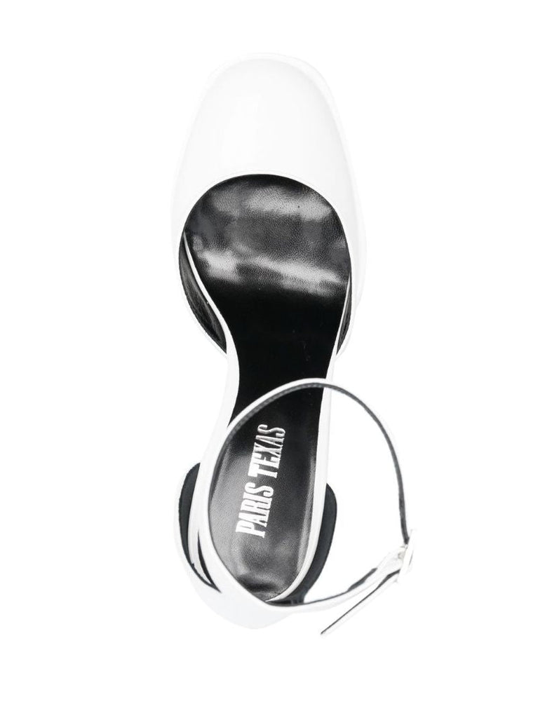 White Jane 130 Leather Platform Pumps