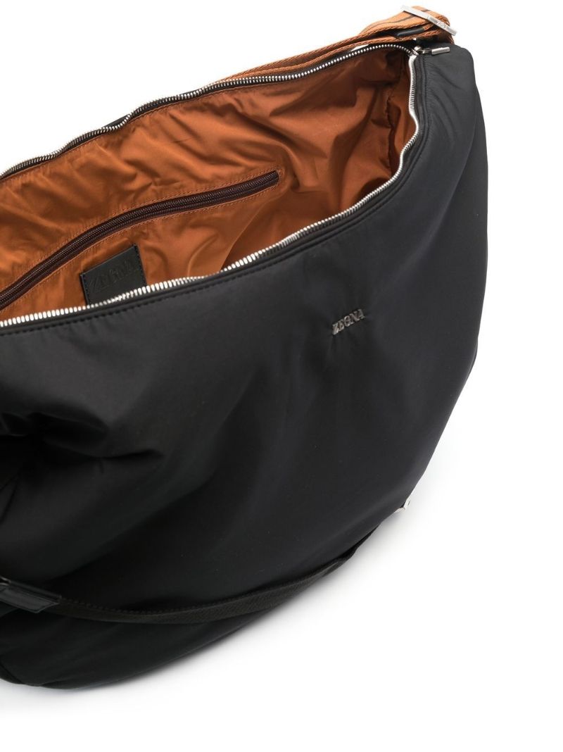 Black Tracolla Hobo Panorama Bag