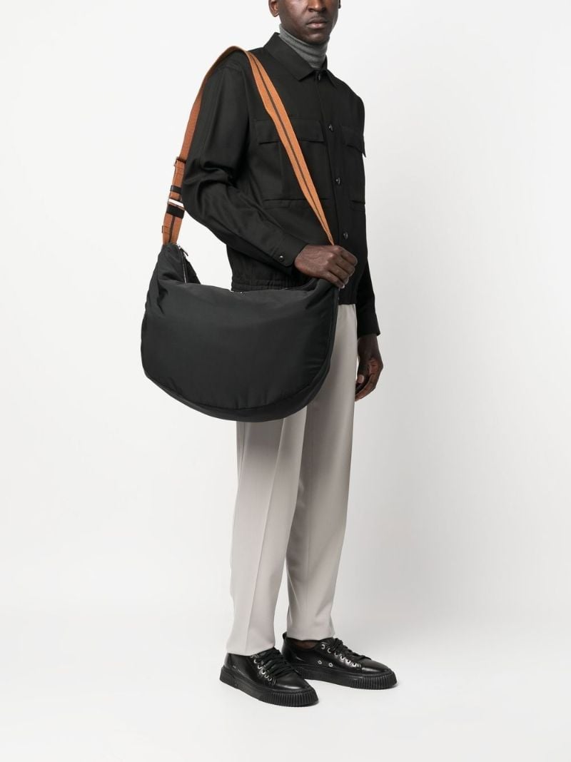 Black Tracolla Hobo Panorama Bag