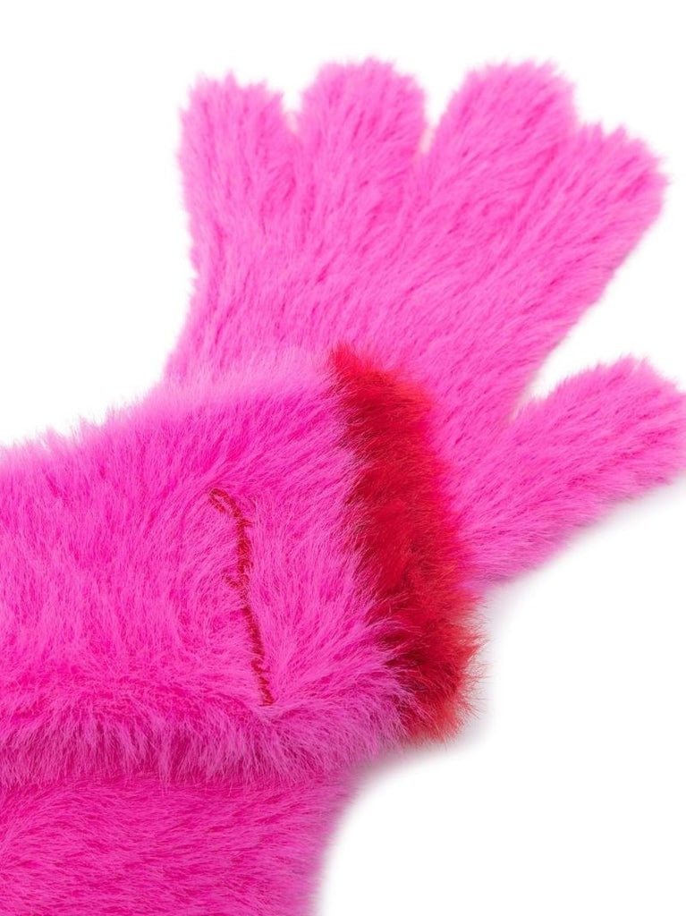 Pink Les Gants Neve Fluffy Gloves