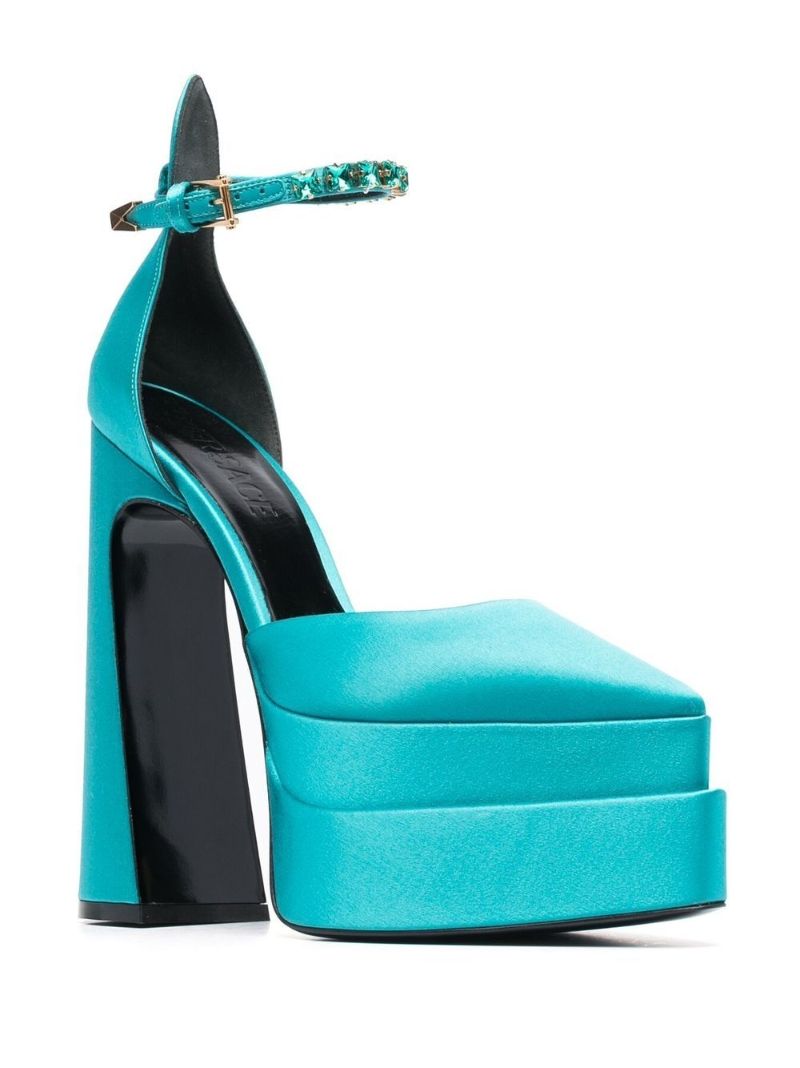 Blue Medusa Aevitas 170 Platform Satin Pumps