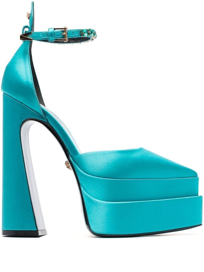 Blue Medusa Aevitas 170 Platform Satin Pumps