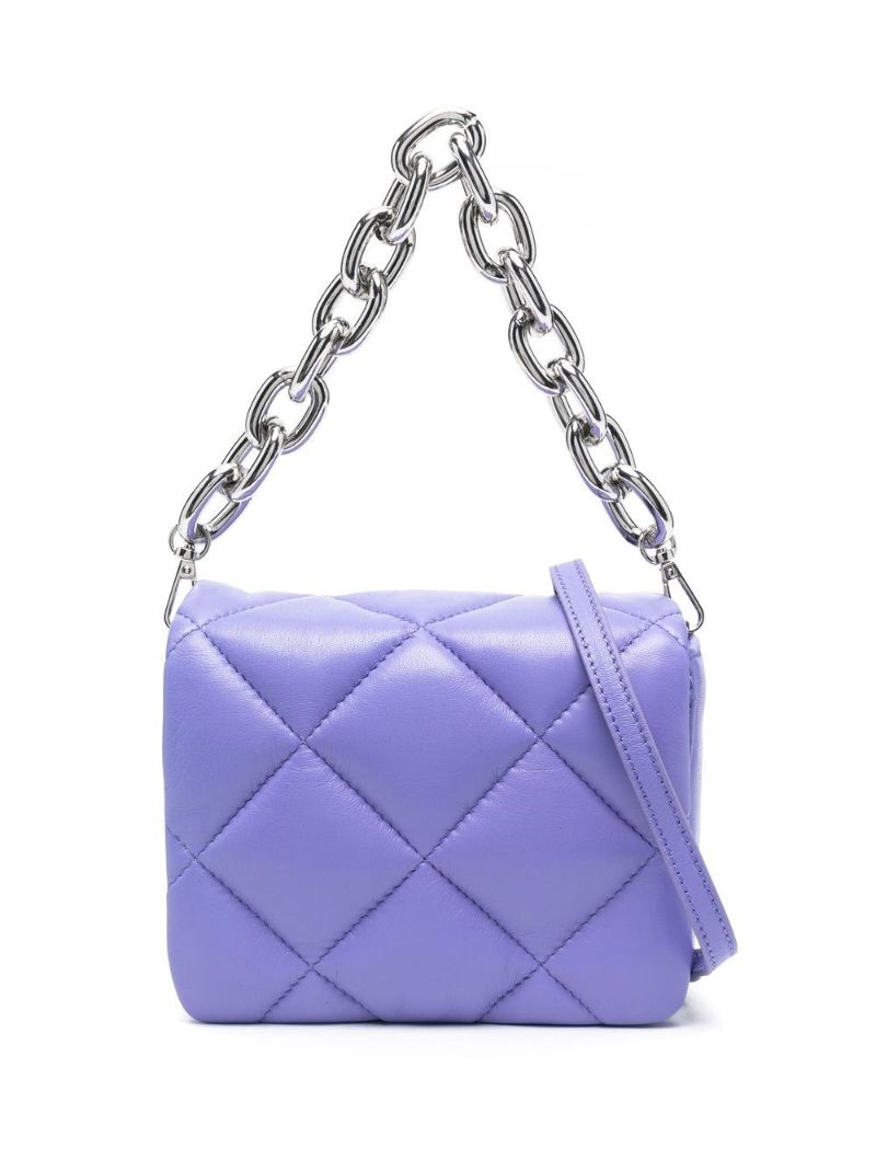 Purple Hestia Quilted Leather Shoulder Bag