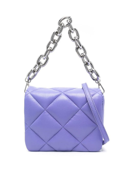 Purple Hestia Quilted Leather Shoulder Bag