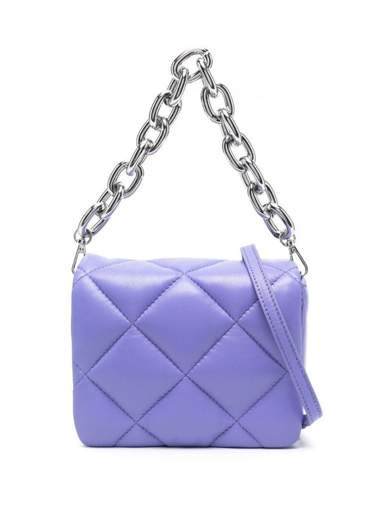 Purple Hestia Quilted Leather Shoulder Bag