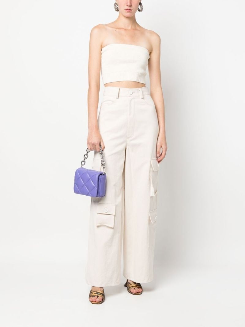 Purple Hestia Quilted Leather Shoulder Bag
