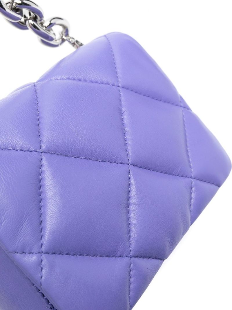 Purple Hestia Quilted Leather Shoulder Bag