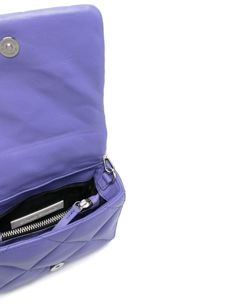 Purple Hestia Quilted Leather Shoulder Bag