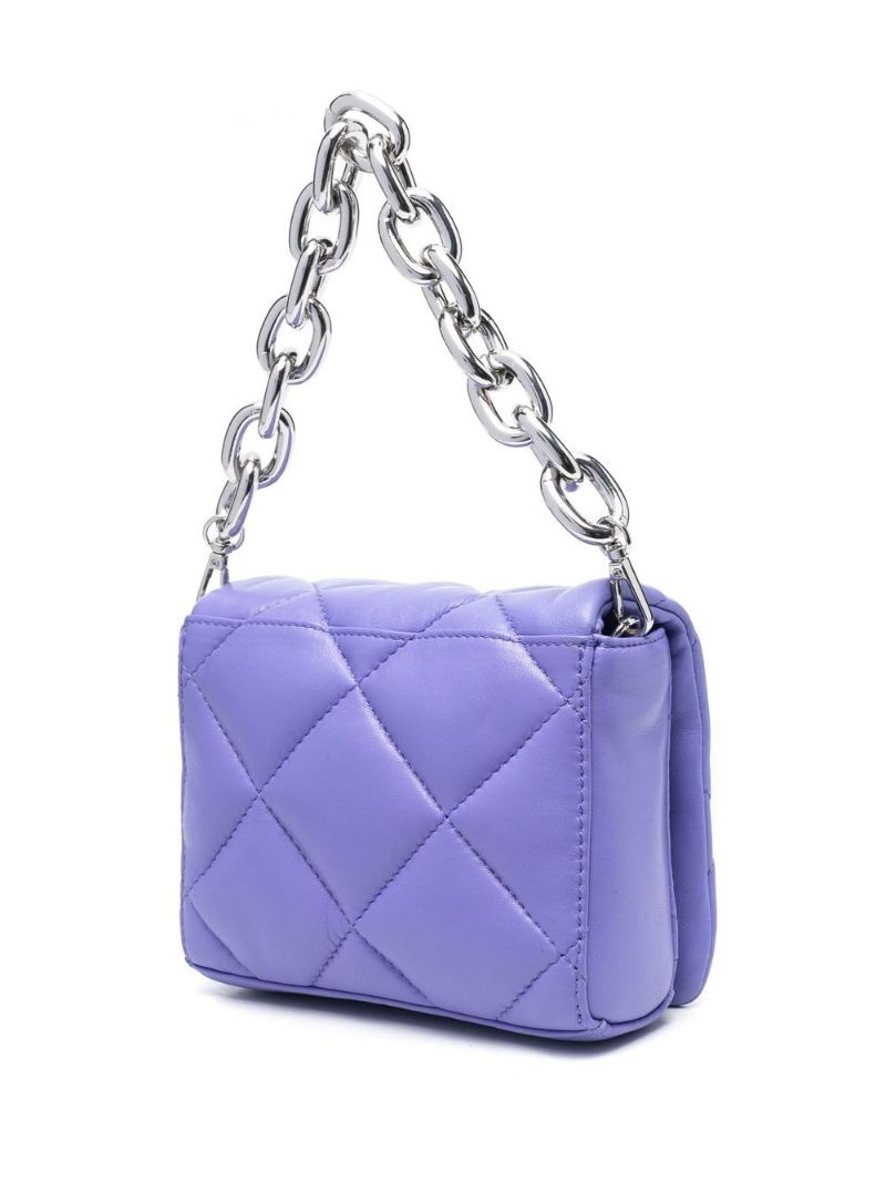 Purple Hestia Quilted Leather Shoulder Bag