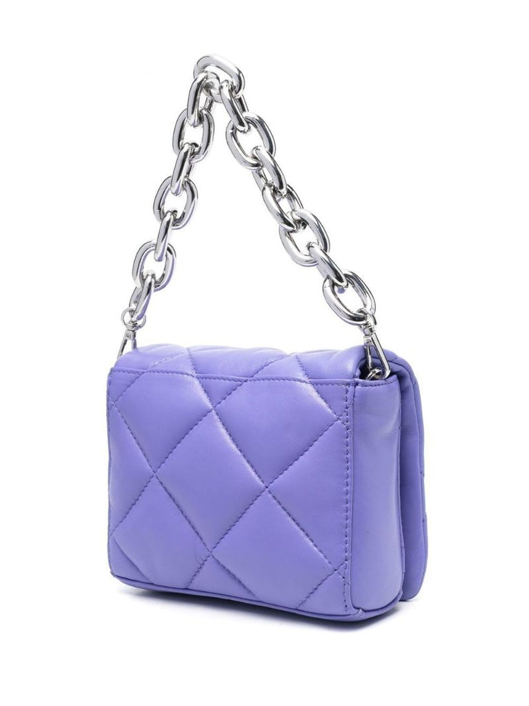 Purple Hestia Quilted Leather Shoulder Bag