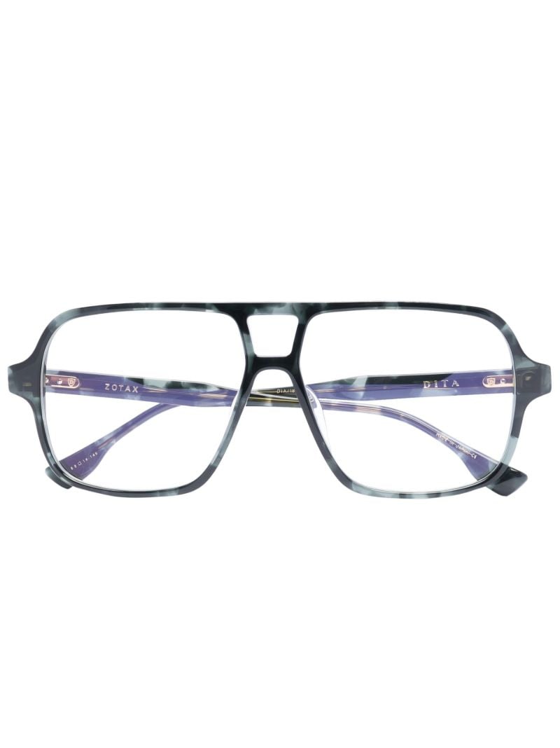 Black Double Bridge Optical Glasses