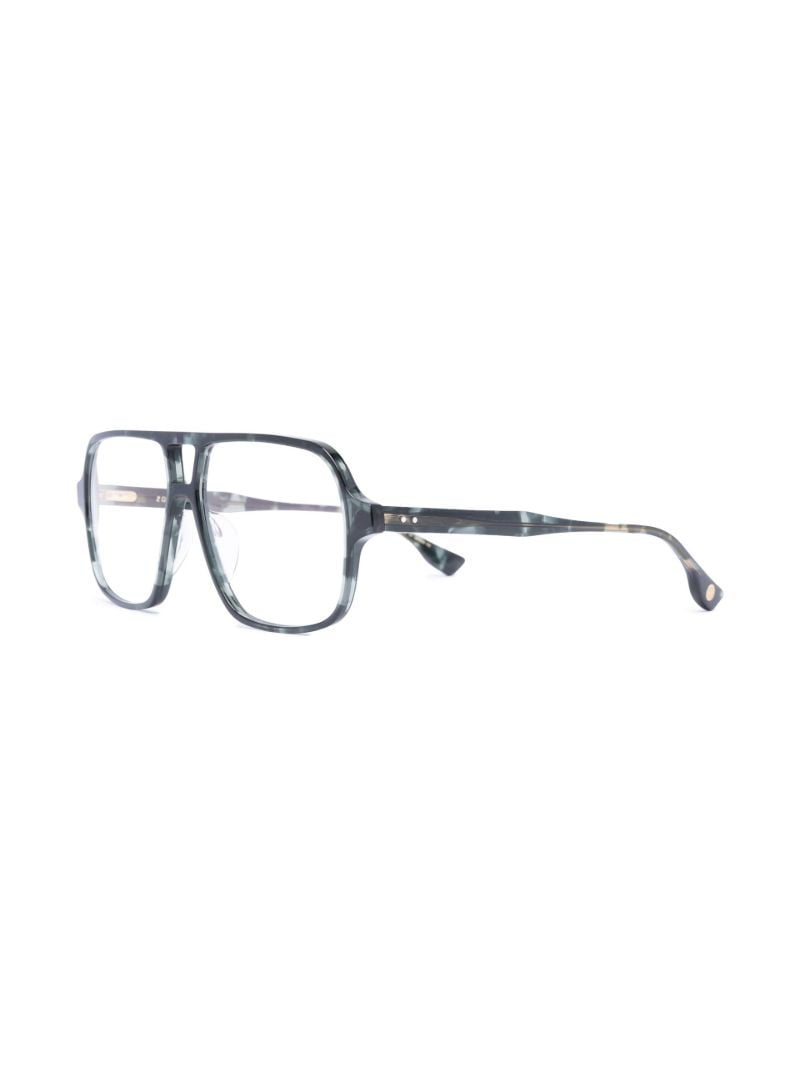 Black Double Bridge Optical Glasses