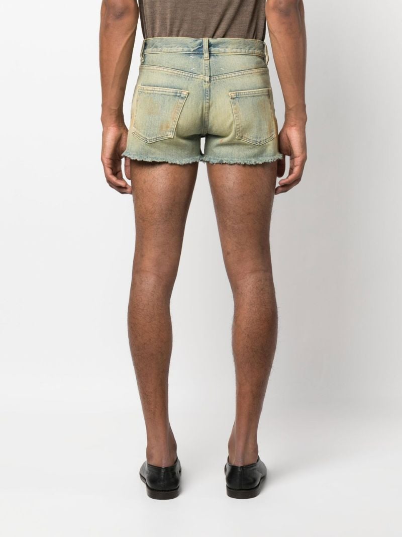Blue Marg Distressed Denim Shorts