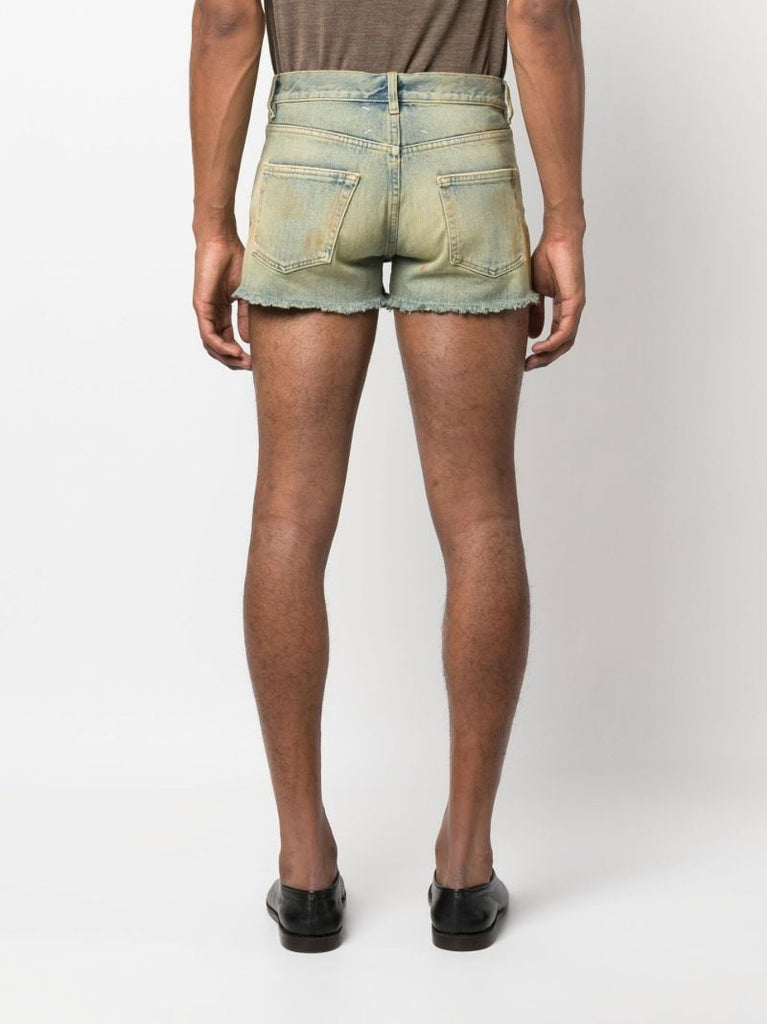 Blue Marg Distressed Denim Shorts