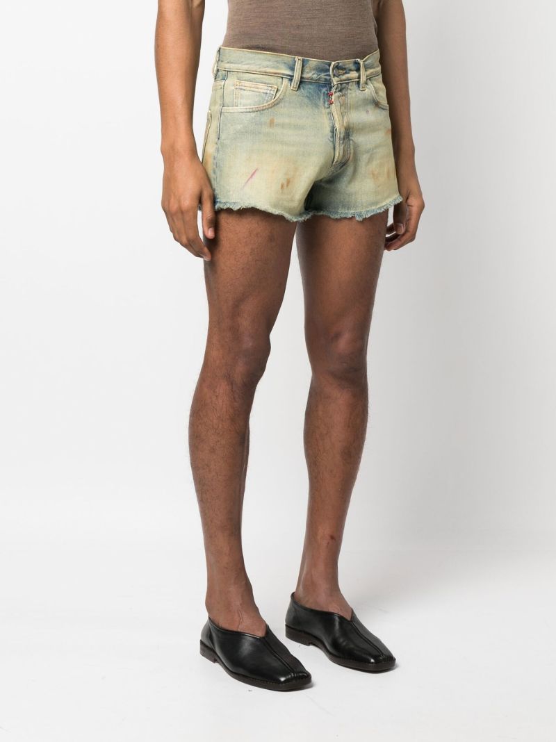 Blue Marg Distressed Denim Shorts