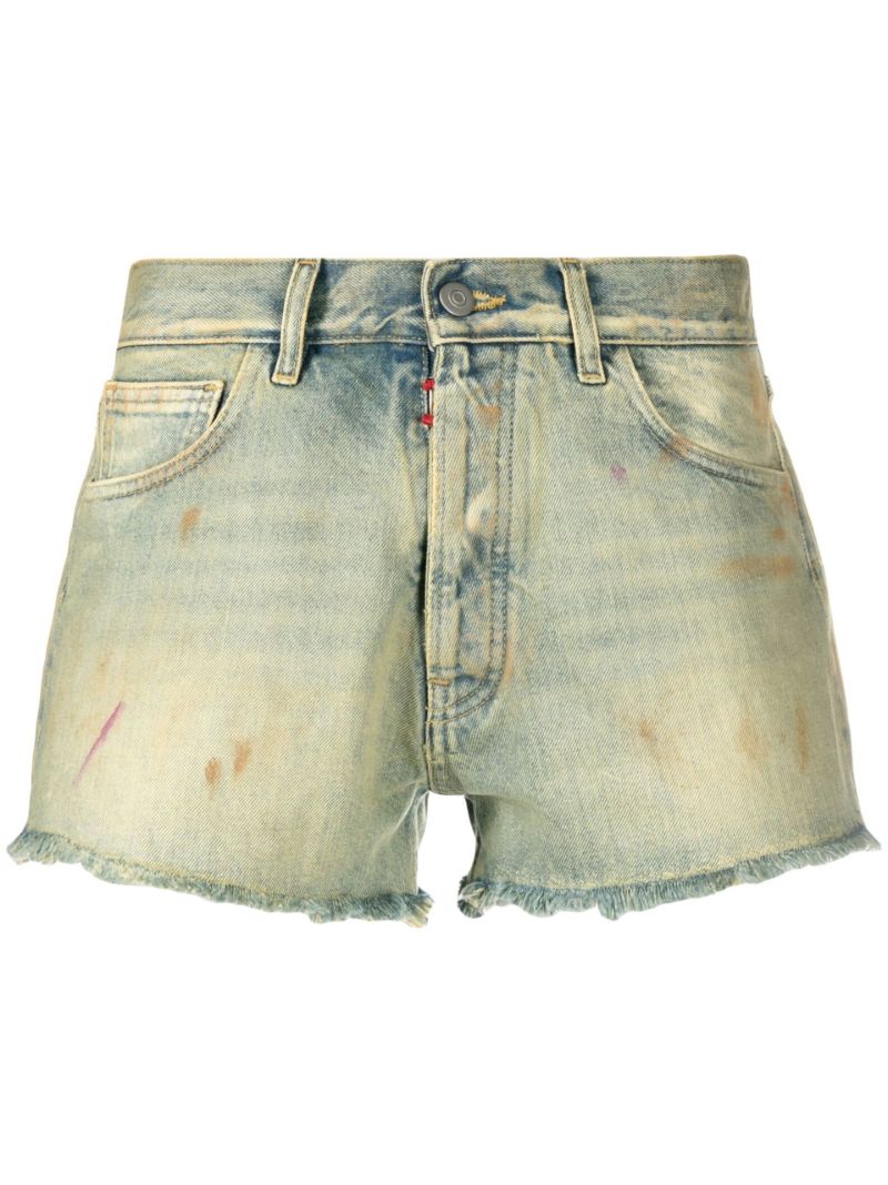 Blue Marg Distressed Denim Shorts