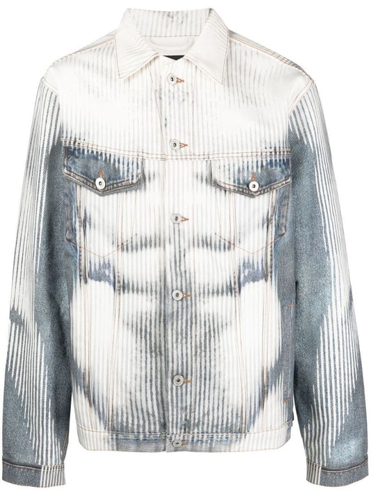 X Jean Paul Gaultier Blue Body Morph Denim Jacket