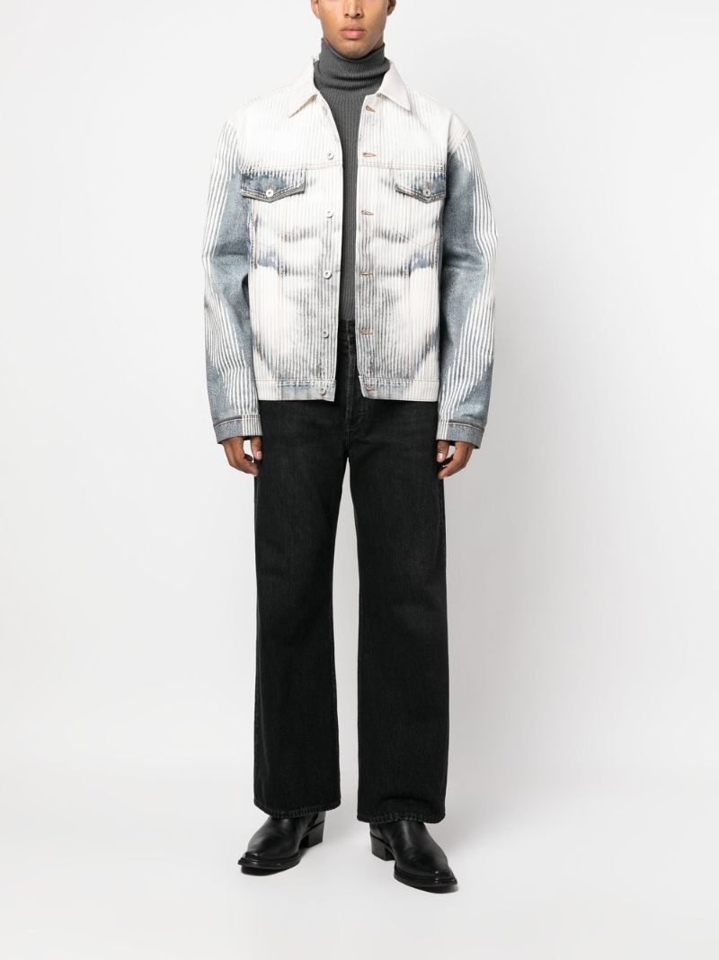 X Jean Paul Gaultier Blue Body Morph Denim Jacket