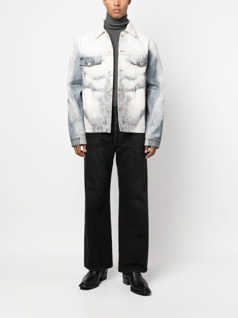 X Jean Paul Gaultier Blue Body Morph Denim Jacket