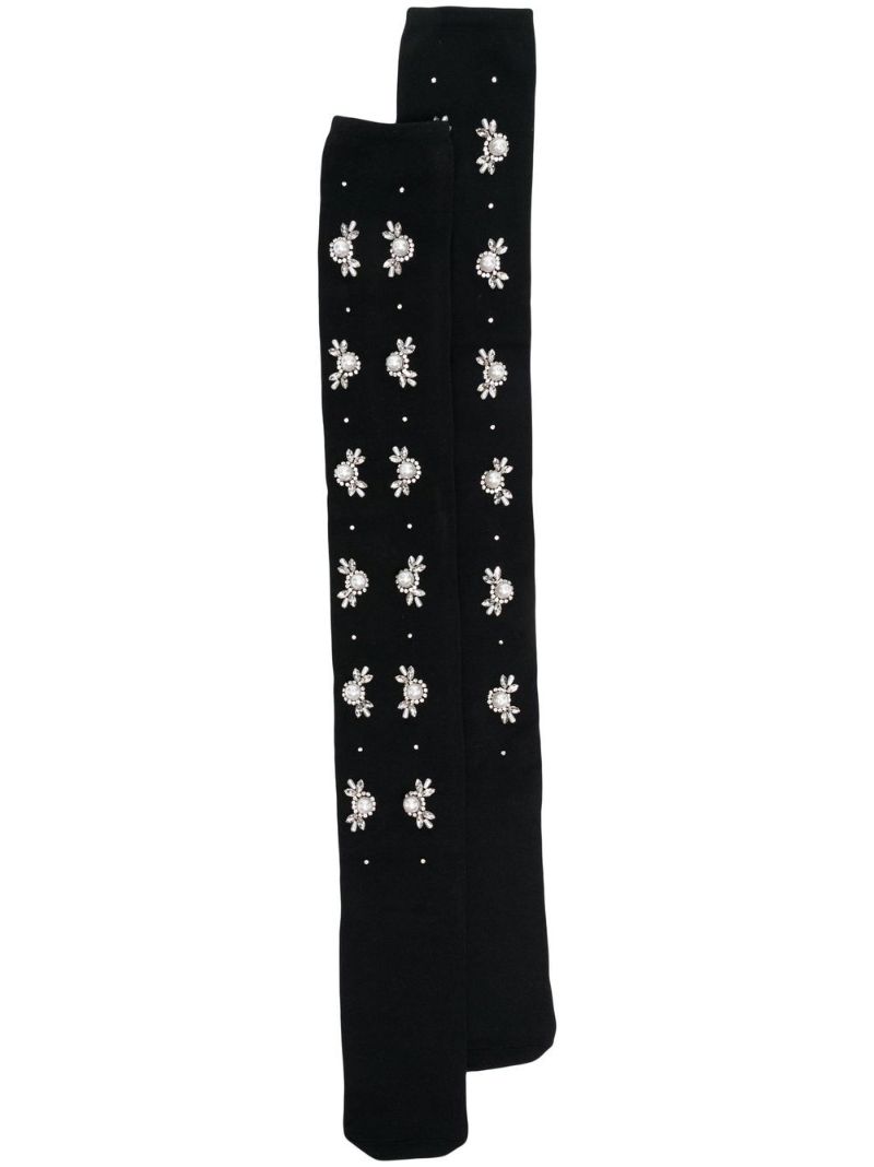 Black Turbo Embellished Over-the-knee Socks