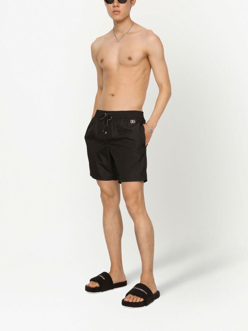 Black Dg Plaque Swim Shorts