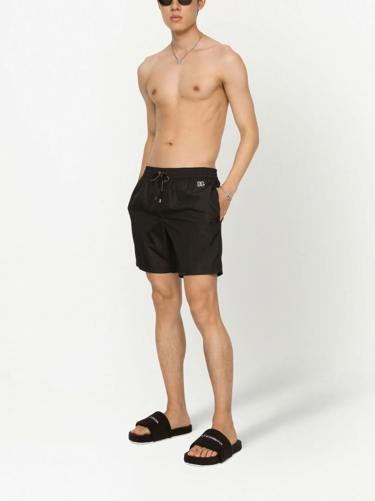 Black Dg Plaque Swim Shorts