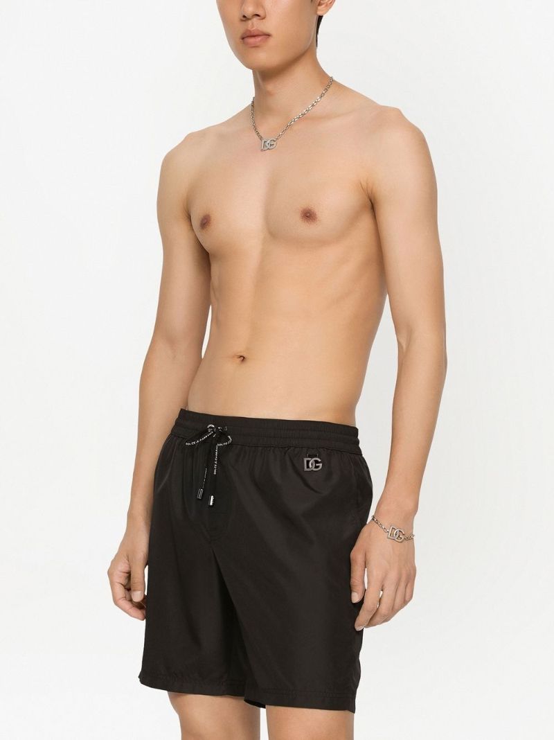 Black Dg Plaque Swim Shorts