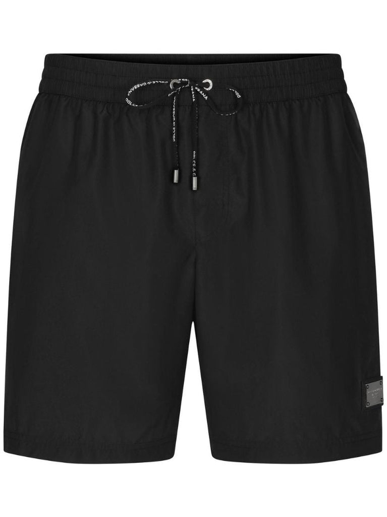 Black Logo Plaque Swim Shorts