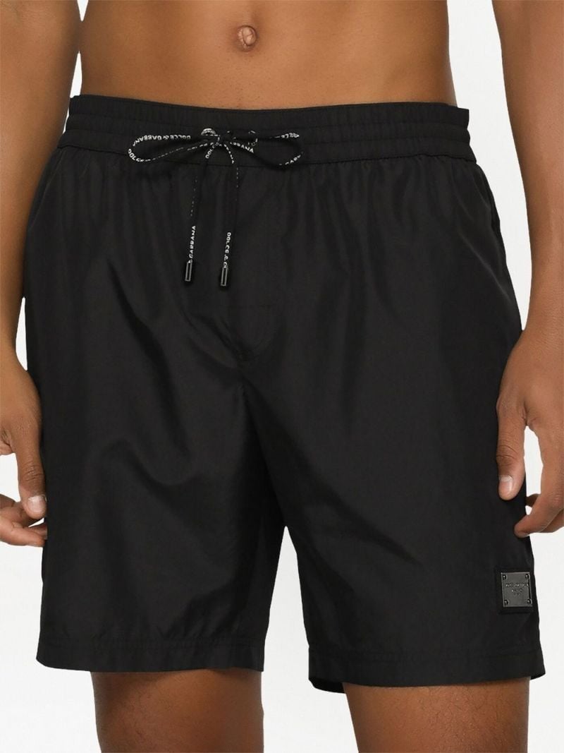 Black Logo Plaque Swim Shorts
