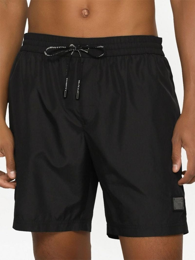 Black Logo Plaque Swim Shorts