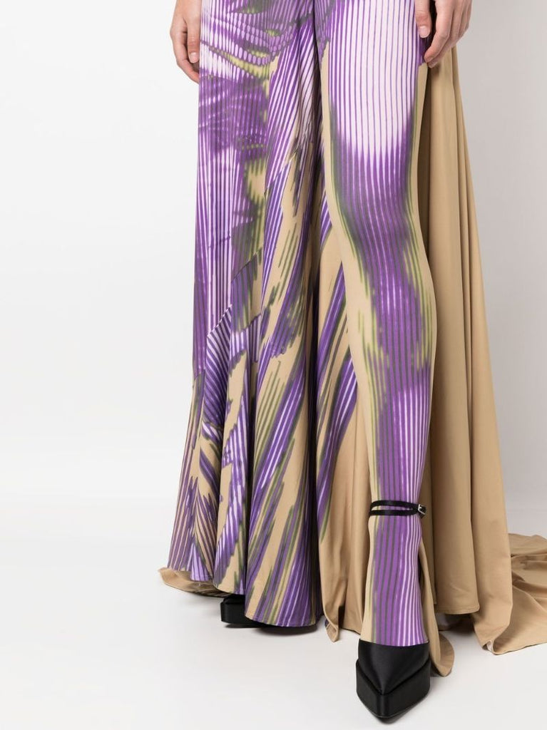 Purple Graphic-print Maxi Gown