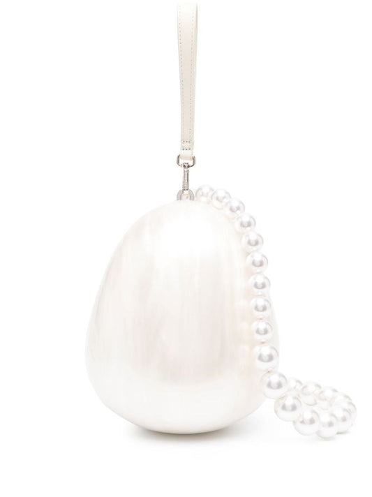 White Egg Faux Pearl Bag