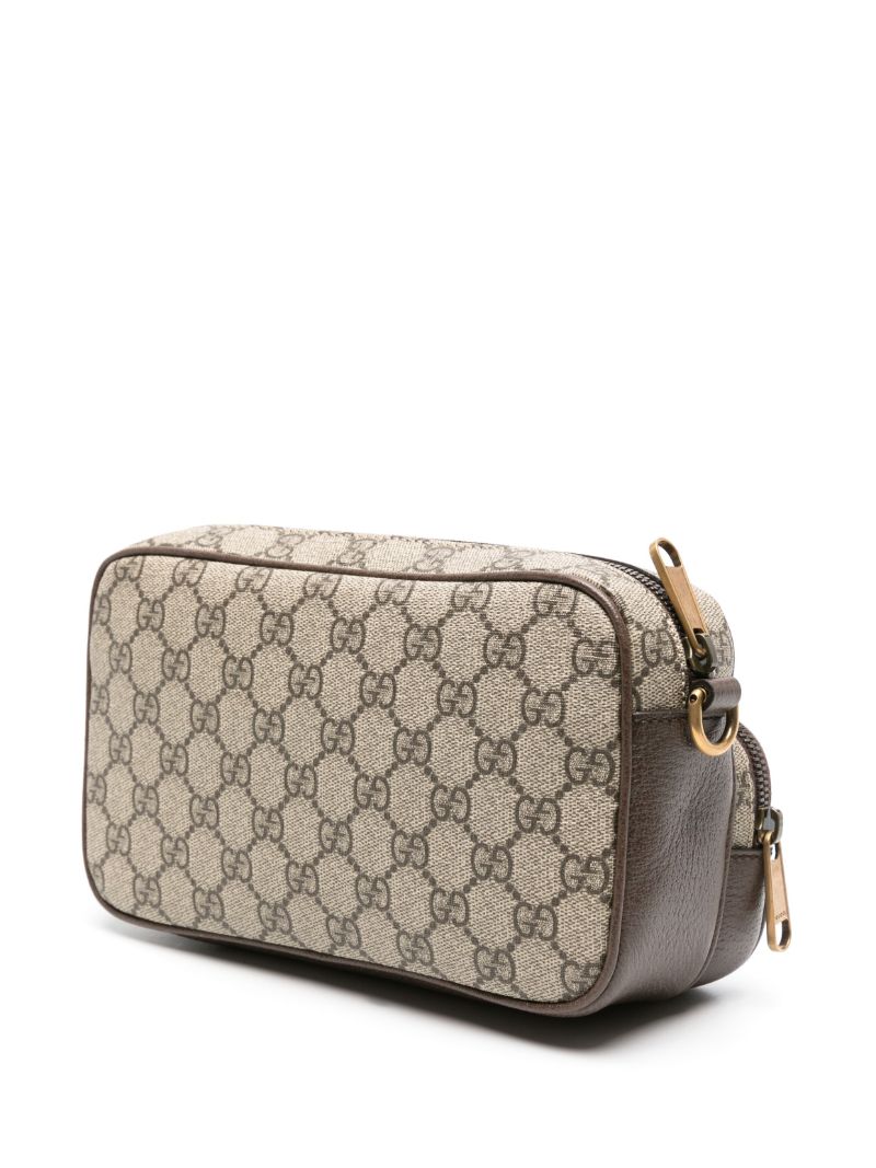 Neutral Ophidia Gg Canvas Shoulder Bag