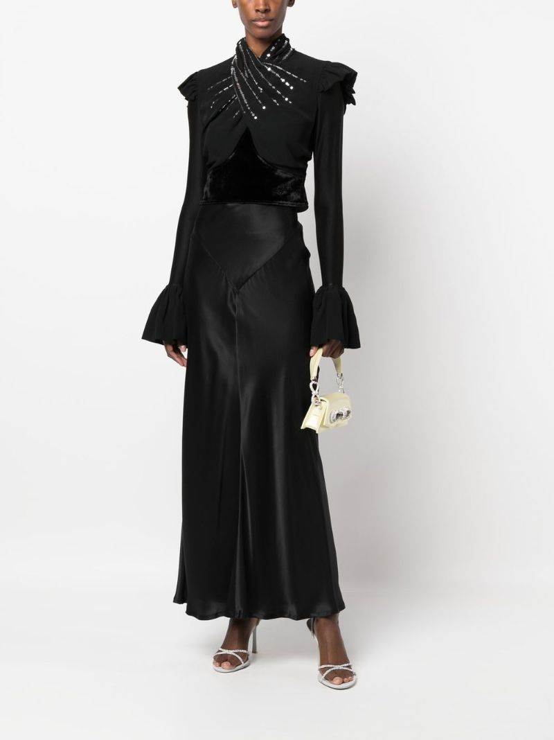 Black Sequin-embellished Blouse