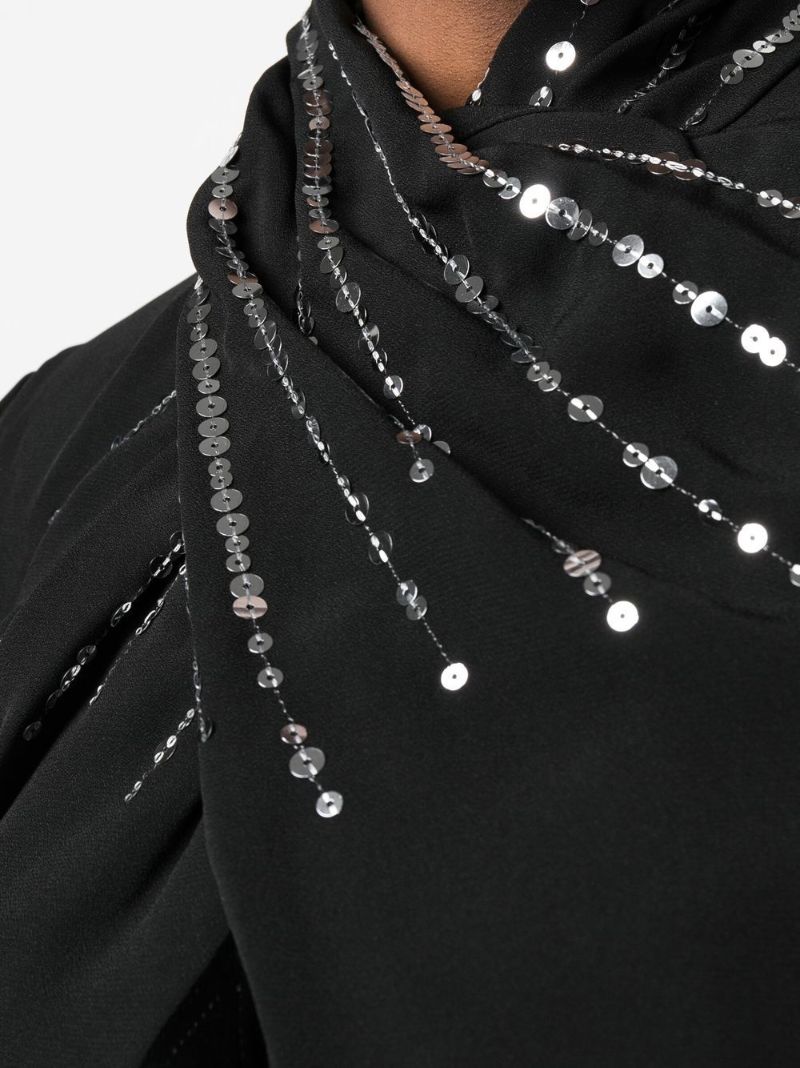 Black Sequin-embellished Blouse