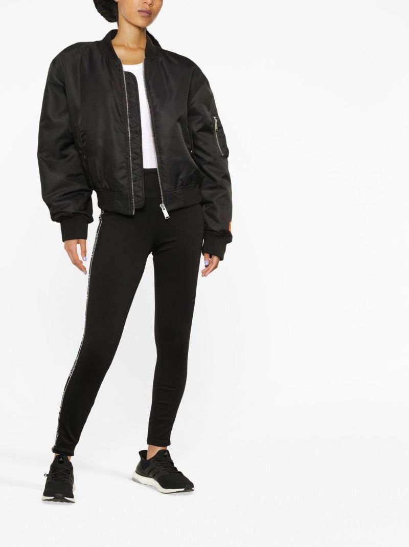 Black Logo Tape Thermal Leggings