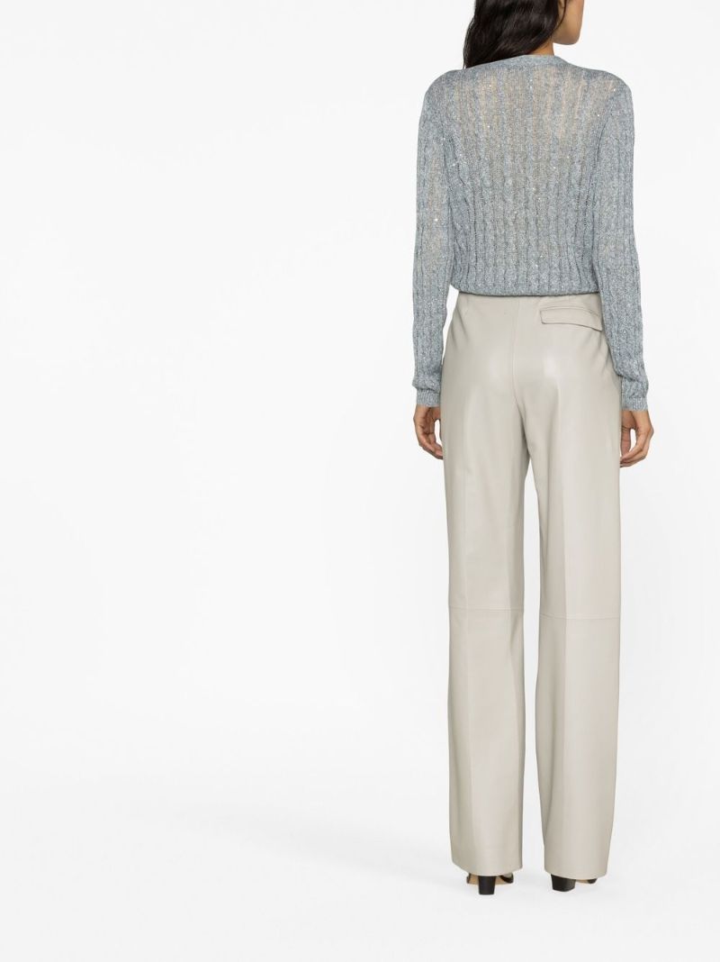 Blue Cable-knit Linen Cardigan