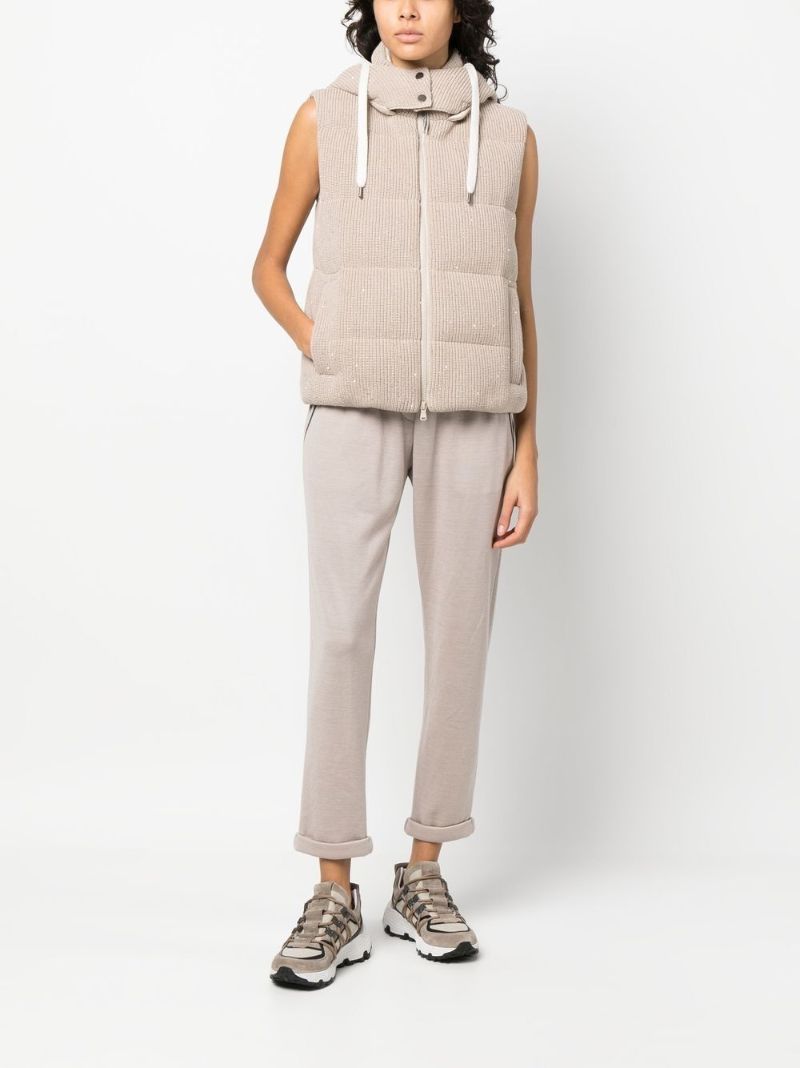 Neutral Cropped Track Pants