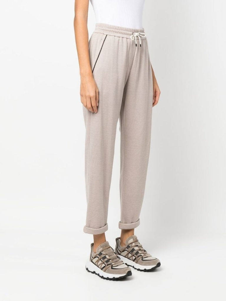 Neutral Cropped Track Pants