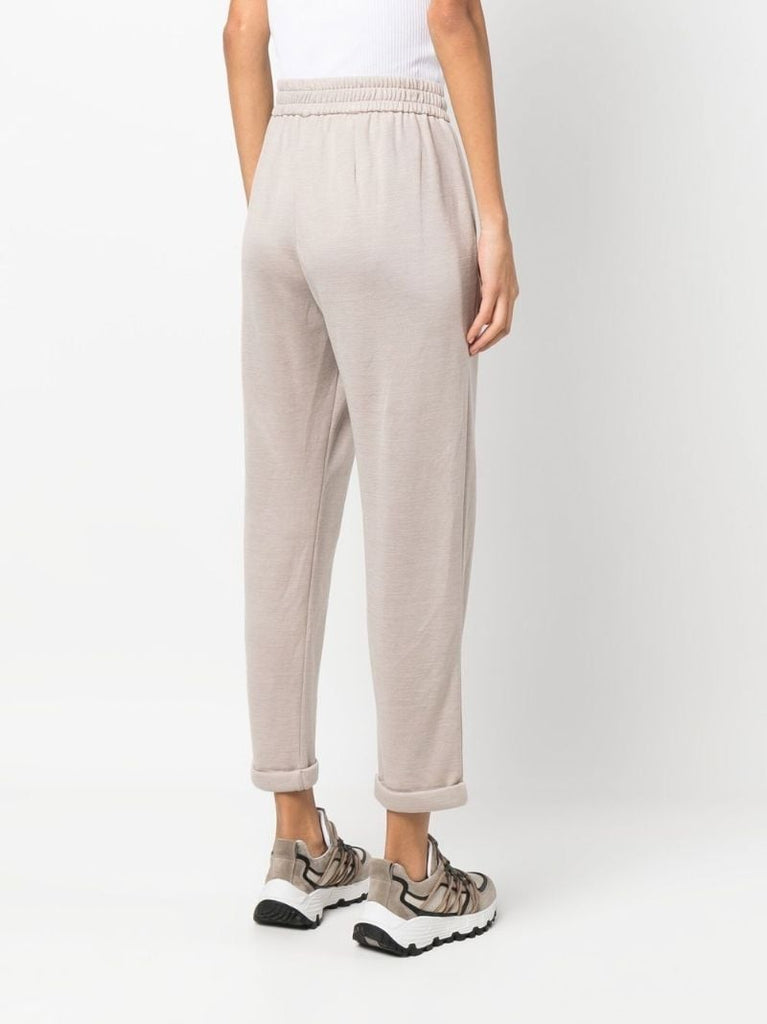 Neutral Cropped Track Pants