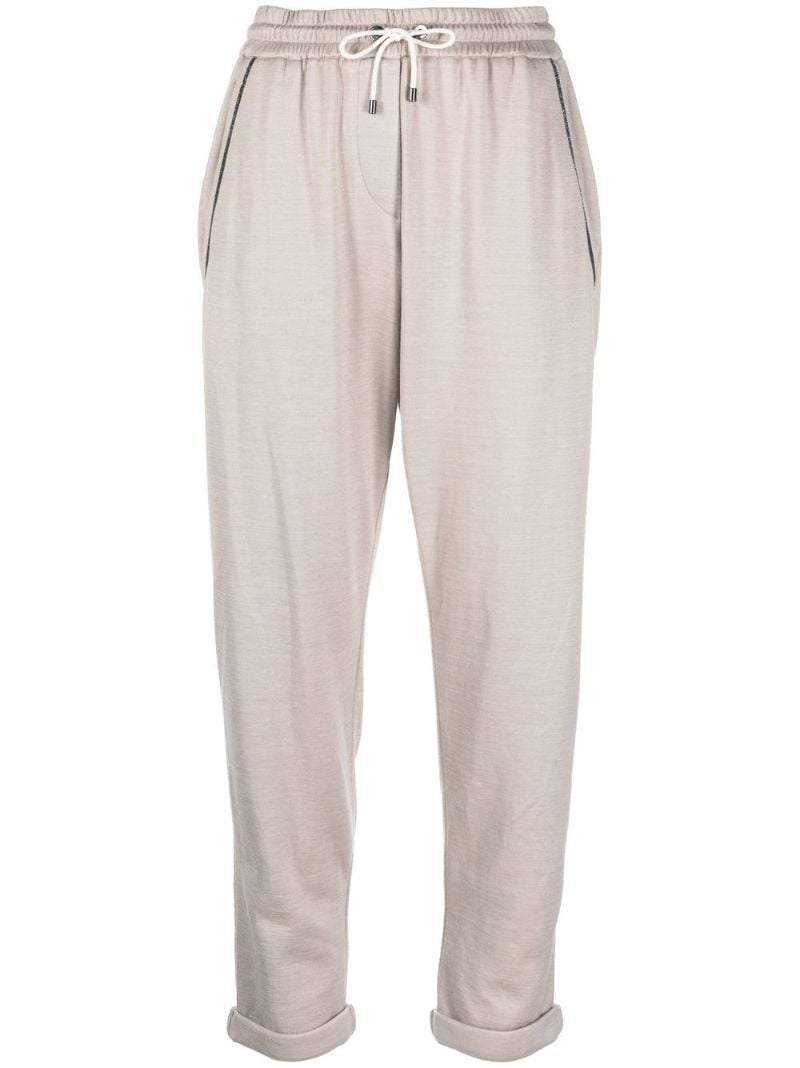 Neutral Cropped Track Pants