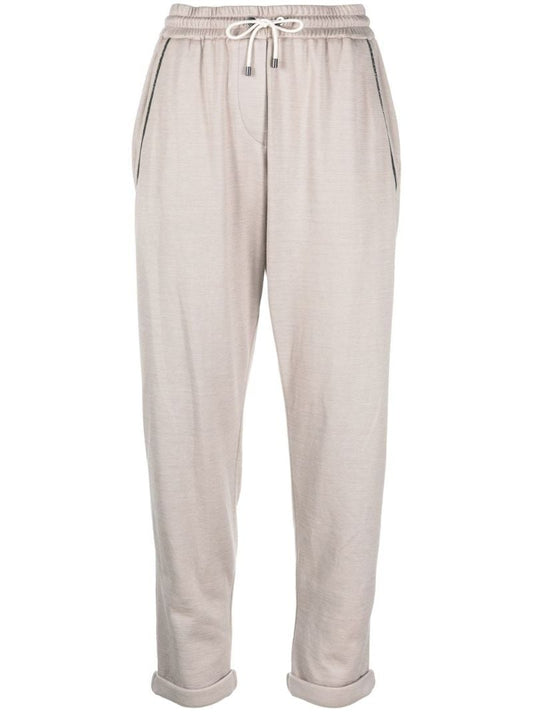 Neutral Cropped Track Pants