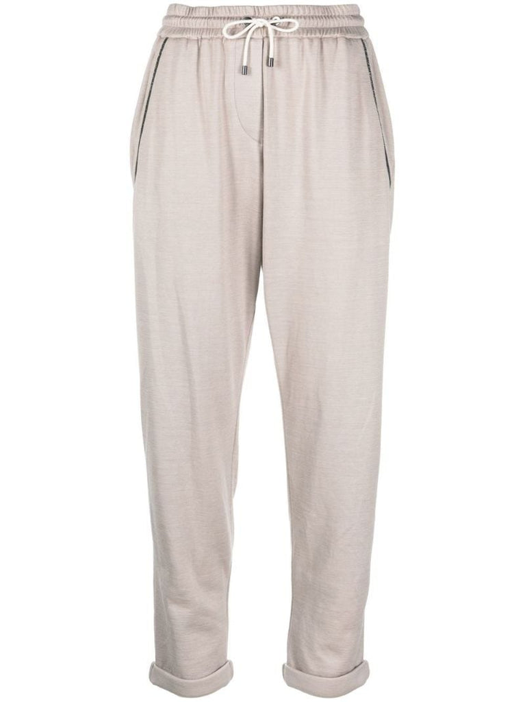 Neutral Cropped Track Pants