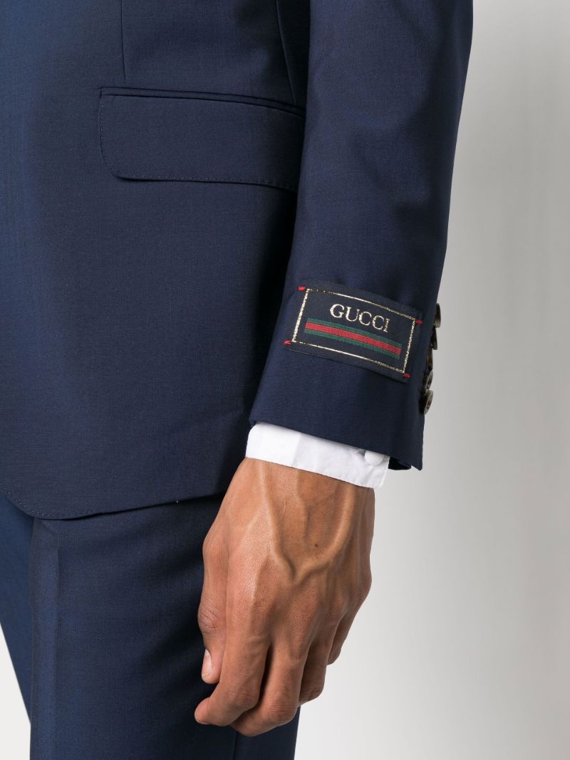 Blue Single-breasted Wool Suit