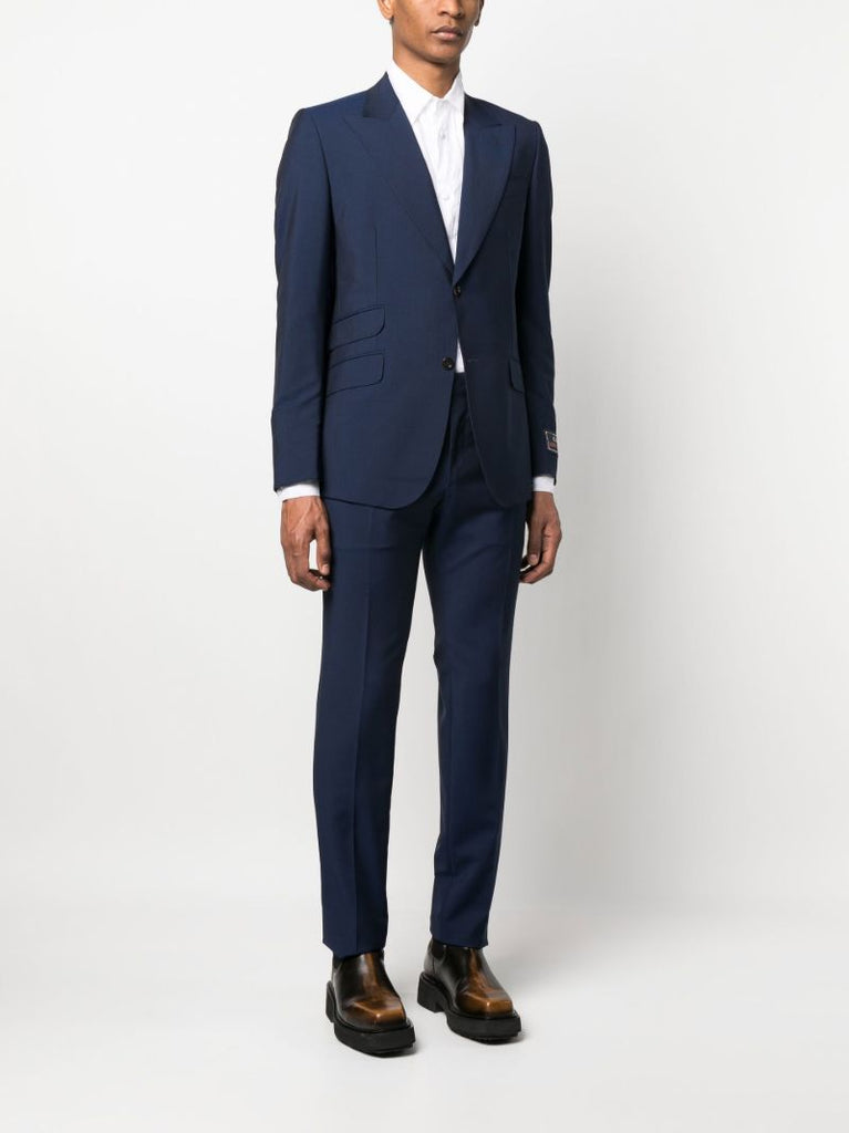 Blue Single-breasted Wool Suit
