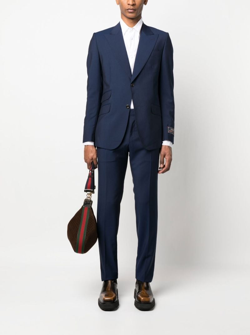 Blue Single-breasted Wool Suit